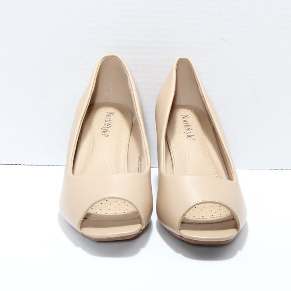 NorthStyle Tan Open Toe Pumps Size 8.5 EU 39 - Picture 5 of 10